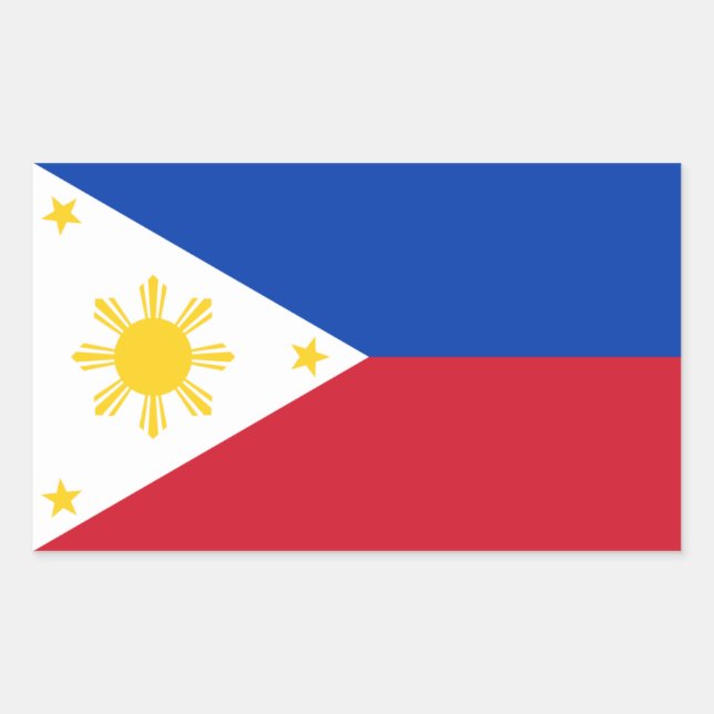 Adesivo Retangular Filipinas/Bandeira Filipina (Frente)