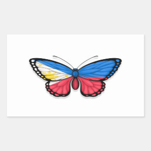 Adesivo Retangular Filipino Butterfly Flag