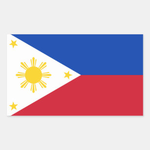 Adesivo Retangular Filipino Flag, Bandeira das Filipinas