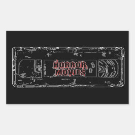 Adesivo Retangular Filmes de terror - Preto