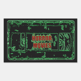 Adesivo Retangular Filmes de terror VHS-Neon Green