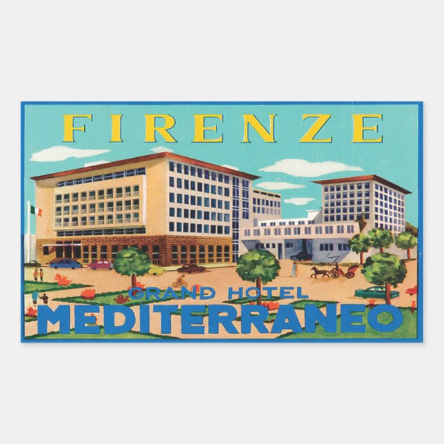 Adesivo Retangular Firenze Grande Hotel Mediterraneo (Frente)