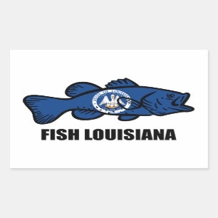 Adesivo Retangular Fish Louisiana