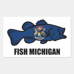Adesivo Retangular Fish Michigan
