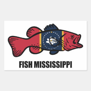 Adesivo Retangular Fish Mississippi