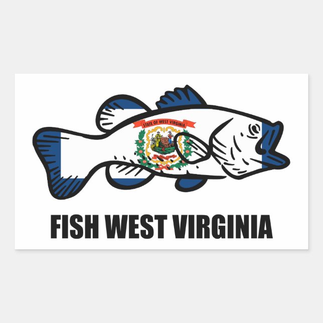 Adesivo Retangular Fish West Virginia (Frente)