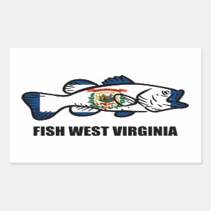 Adesivo Retangular Fish West Virginia