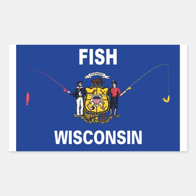 Adesivo Retangular Fish Wisconsin (Frente)