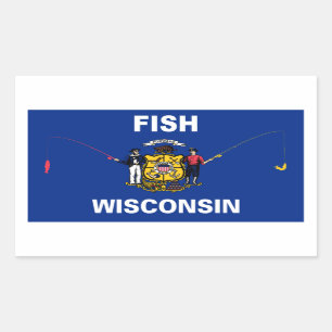 Adesivo Retangular Fish Wisconsin