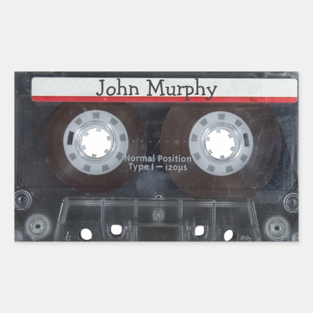 Adesivo Retangular Fita Cassete Retroativa (Frente)