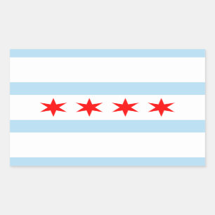 Adesivo Retangular Flag of Chicago, Illinois Rectangular Sticker