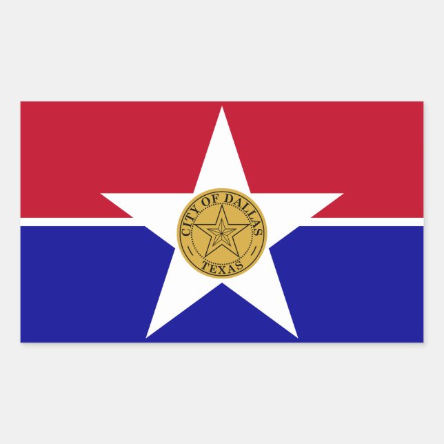 Adesivo Retangular Flag of Dallas, Texas Rectangular Sticker (Frente)