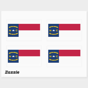 Adesivo Retangular Flag Sticker da Carolina do Norte