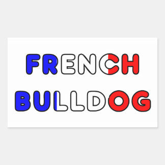 Adesivo Retangular flamengo de buldogue francês