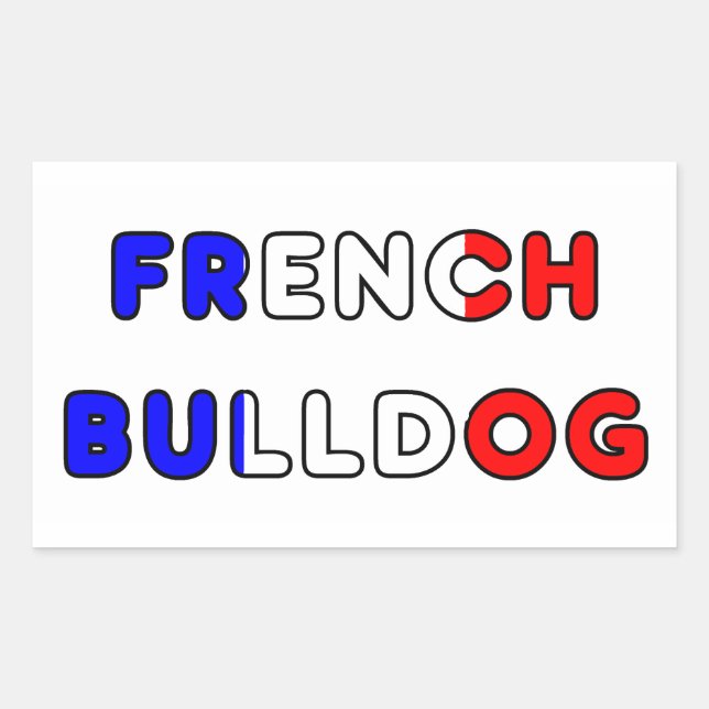 Adesivo Retangular flamengo de buldogue francês (Frente)