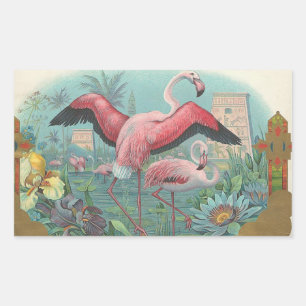 Adesivo Retangular Flamingo