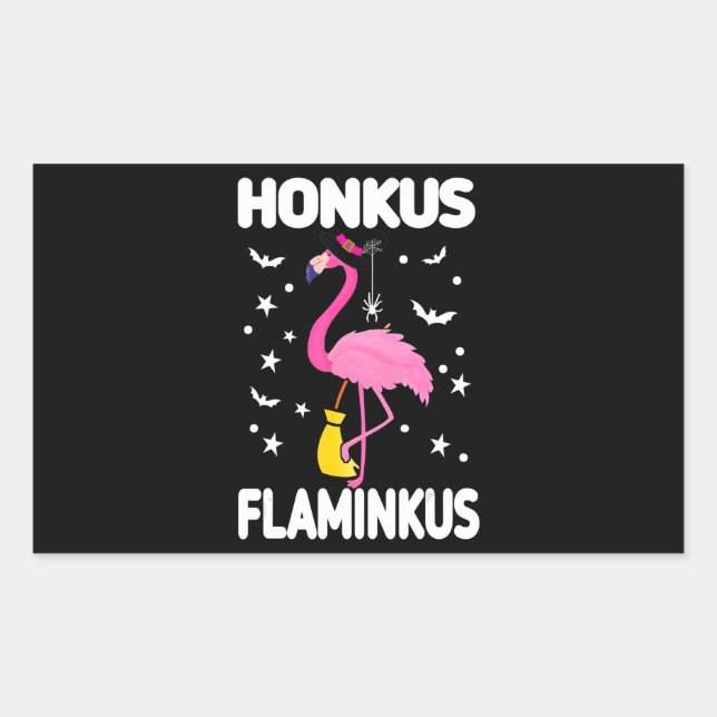 Adesivo Retangular Flamingoo | Honkus Flaminkus Halloween Flamingoo (Frente)