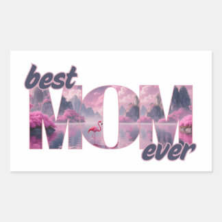 Adesivo Retangular Flamingos in einer Traumwelt - best Mom ever