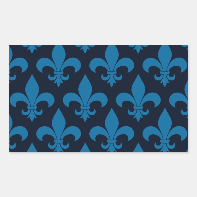 Adesivo Retangular Fleur de lis Pattern Classic (Frente)