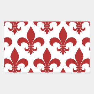 Adesivo Retangular Fleur de lis Pattern francês