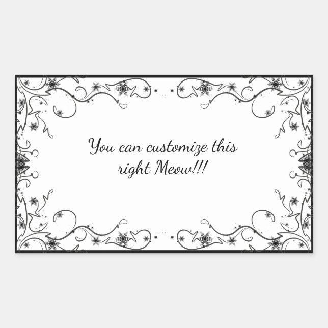 Adesivo Retangular Floco de neve de gato cósmico (Frente)