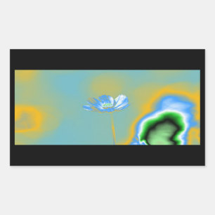 Adesivo Retangular Flor azul do cosmos do pop art