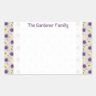 Adesivo Retangular Flor azul pálido do gerânio do jardim doce algum