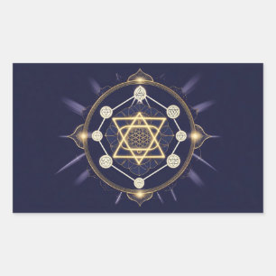 Adesivo Retangular Flor da Infinidade — Geometria Sagrada Celestial