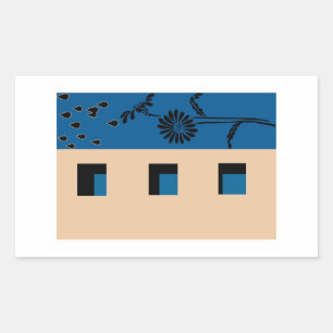 Adesivo Retangular Flor de Construção