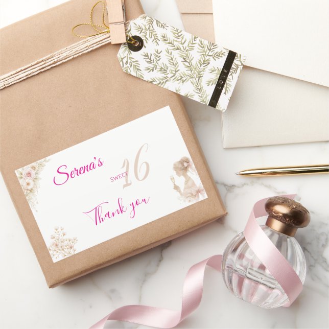 Adesivo Retangular Flor Sonho Suave Presente de Aniversário de 16 ano (Presentear)