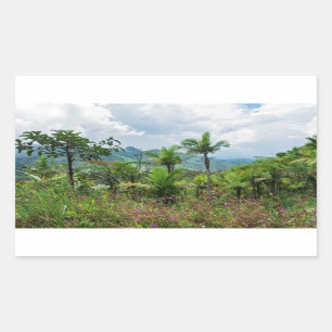 Adesivo Retangular Flora e paisagem das montanhas de luquillo