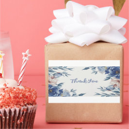 Adesivo Retangular Floral Azul de Cor de Água Suave