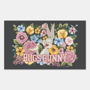 Adesivo Retangular Floral de Bordado Gráfico do BUGS BUNNY™