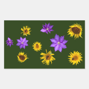 Adesivo Retangular Flores Coloridas Cortadas