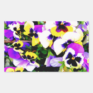 Adesivo Retangular flores do amor perfeito