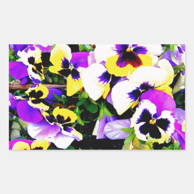 Adesivo Retangular flores pansíveis (Frente)