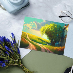 Adesivo Retangular Flores-sombra arte paisagística na moda de verão