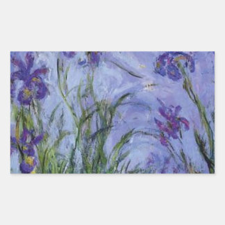 Adesivo Retangular flores-vintage lilases íris 1917 Monet flora arte