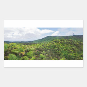 Adesivo Retangular Floresta tropical e torre de comunicações de El Yu
