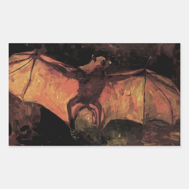 Adesivo Retangular Flying Fox Bat por Vincent van Gogh (Frente)