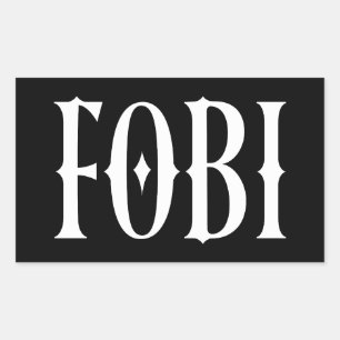 Adesivo Retangular FOBI Medo de ser incluído humor negro gótico