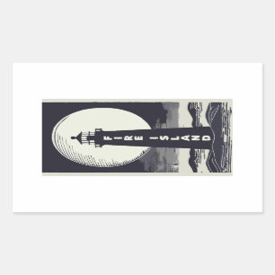 Adesivo Retangular Foguete da Ilha do Fogo, Nova Iorque