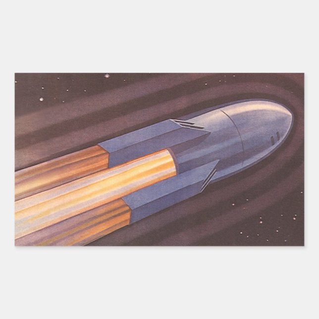 Adesivo Retangular Foguetes de Nave Espacial de Ficção Científica Vin (Frente)