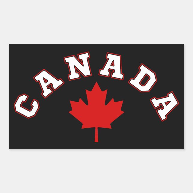 Adesivo Retangular folha de bordo do Canadá (Frente)