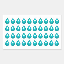 Adesivo Retangular Folha de Diário de gotas de água