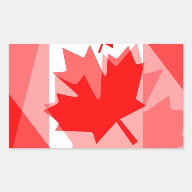 Adesivo Retangular Folha de Mapeamento Canadiana por todo o Estilo CA (Frente)