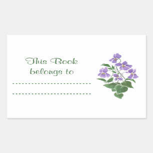 Adesivo Retangular Folha de placas adesivas para violetas doces