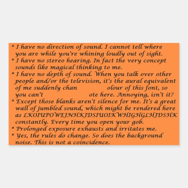 Adesivo Retangular Folha de surdez lateral do solteiro (Frente)