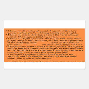 Adesivo Retangular Folha de ucha Solteiro-Tomada partido da surdez