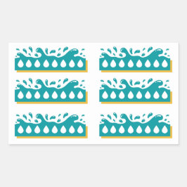 Adesivo Retangular Folha do Diário de admissão de água